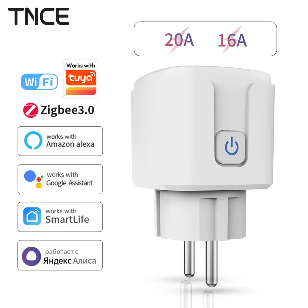 Smart Home Elements - TNCE Tuya WiFi/Zigbee 16A/20A EU 플러그(전원