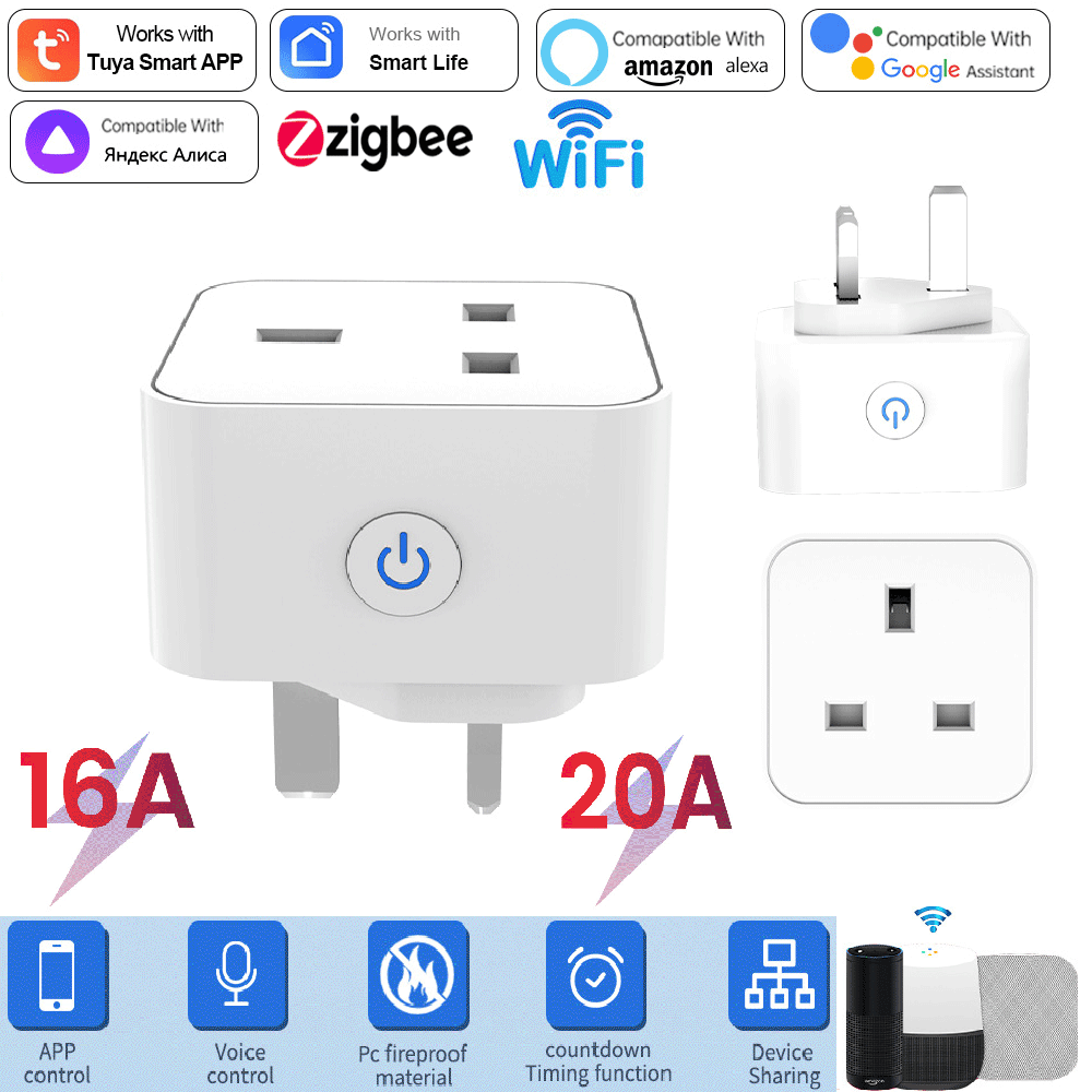 Smart Home Wiser - Tuya 스마트 소켓 16A/20A WiFi 또는