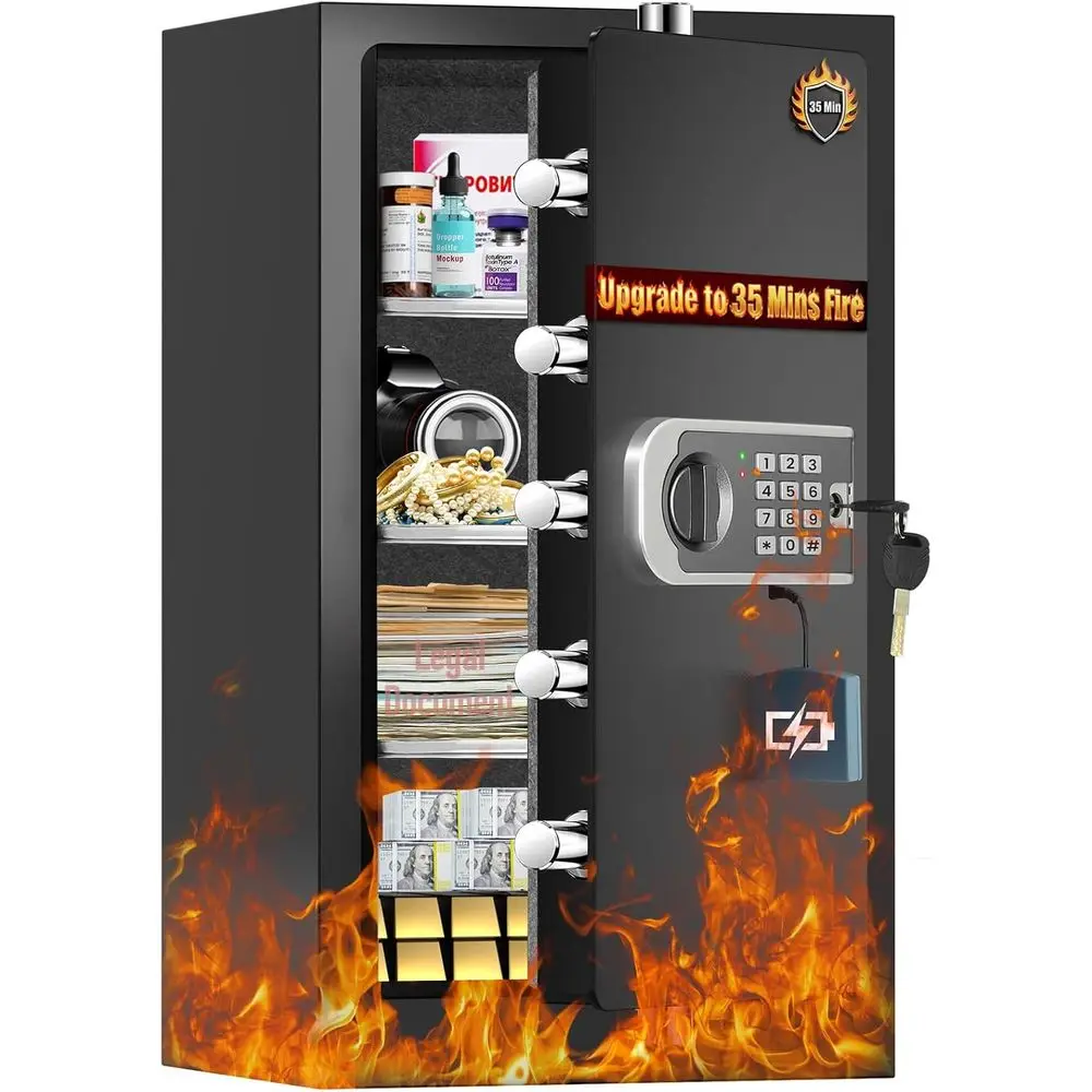Smart Home Box - 향상된 35분 내화성 가정용 금고, 7.5