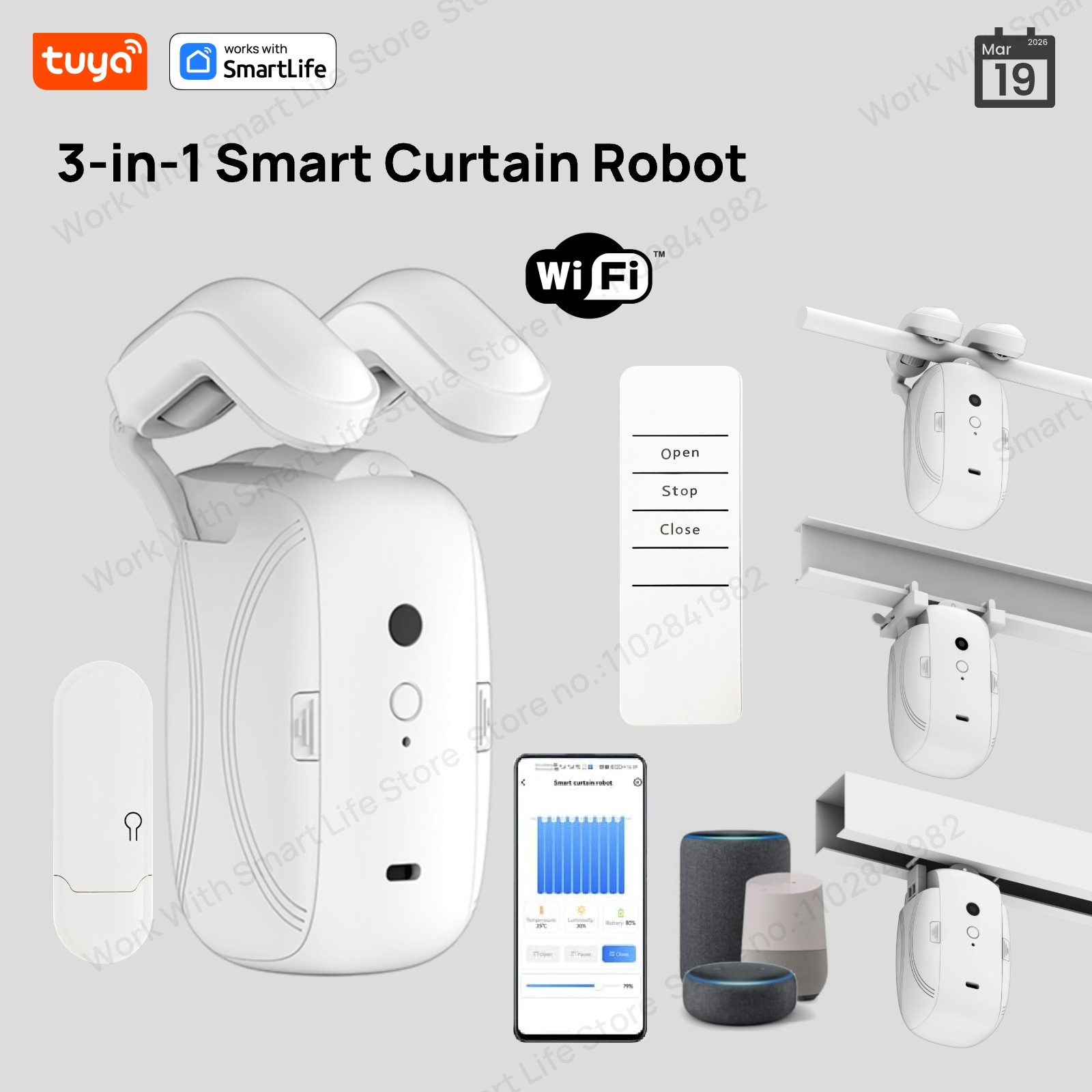 Smart Home Vimar - 1/2개 투야 스마트 와이파이 커튼 로봇