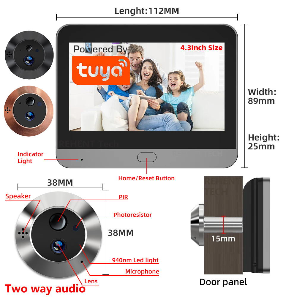 Smart Home Wiser - 미니 양방향 오디오 3MP 투야 스마트라이프