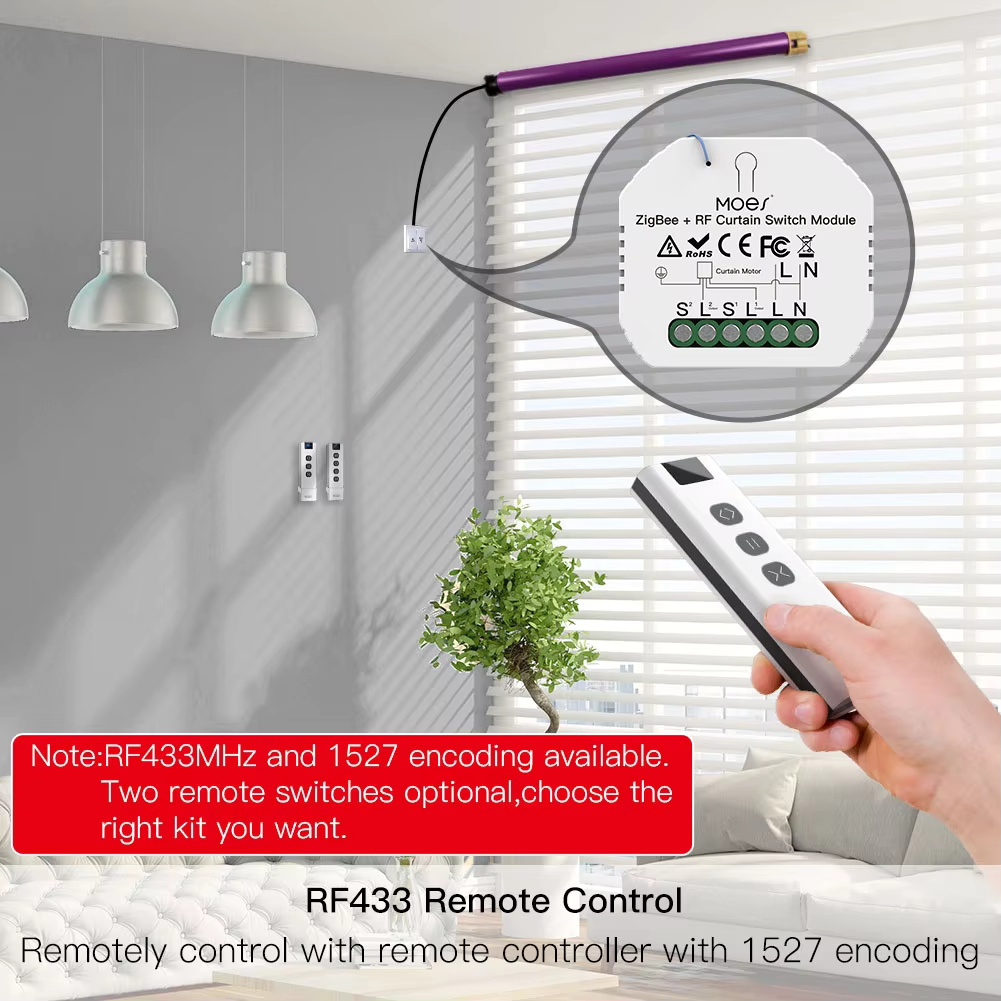 MOES ZigBee 스마트 RF433 커튼 스위치 모 - Curtain Motor 리뷰 및 가격