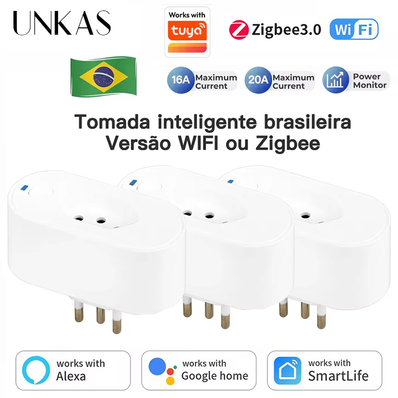 UNKAS는 Tuya 브라질 플러그 WIFI 또는 전력 - Smart Home Elements 리뷰 및 가격
