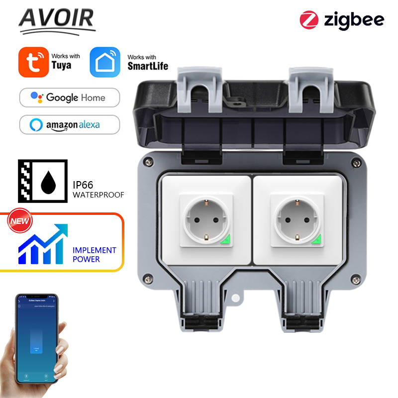 Avoir Tuya Zigbee 전기 소켓 IP66 방 - Smart Home Elements 리뷰 및 가격
