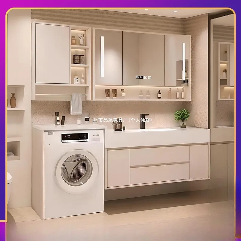 세면대와 스마트 거울이 결합된 일체형 세탁실 욕실 캐비 - Smart Home Laundry 리뷰 및 가격