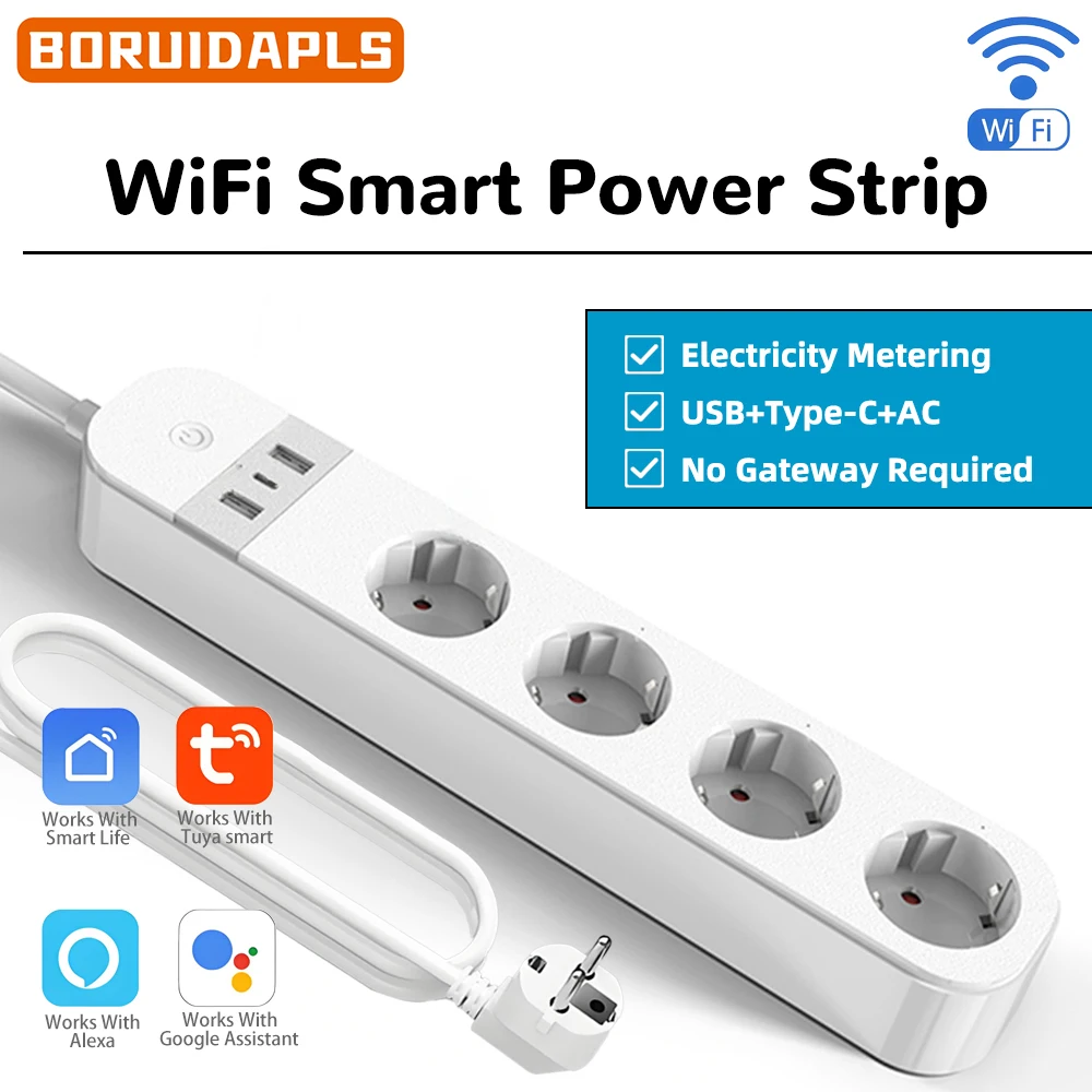 BORUIDAPLS EU 플러그 WiFi 스마트 멀티탭 - Smart Home Elements 리뷰 및 가격