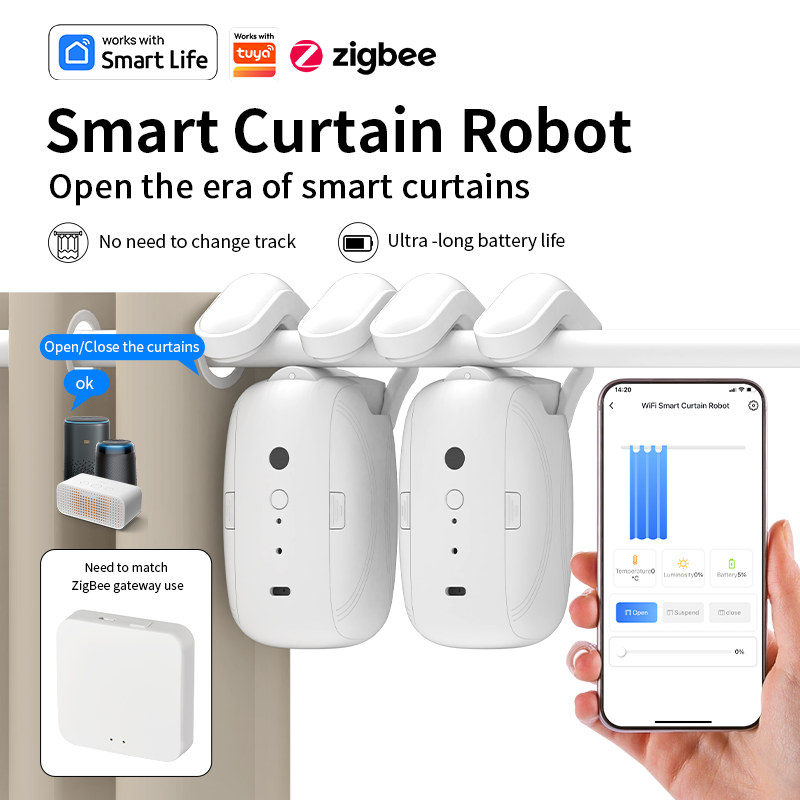 지그비 스마트 커튼 드라이버 로봇 자동 커튼 모터 커튼 - Smart Home Elements 리뷰 및 가격